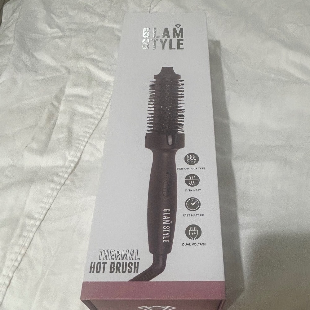 Glam Style Thermal Hot Brush 1.5 Inch Ceramic Ionic Hair Styler Dual Voltage
